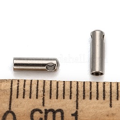 変色しにくい304ステンレススチールコードエンド  チューブ  ステンレス鋼色  7x2mm  内径：1.5mm&nbsp;X-STAS-E033-5