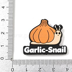 野菜をモチーフにしたシリコンビーズ  焦点ビーズ  ダークオレンジ  ニンニクカタツムリ  26x32x9mm  穴：2mm&nbsp;PL-T045-03C