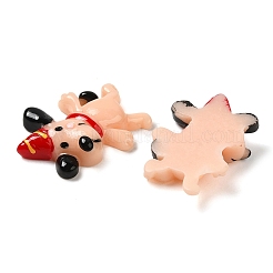 樹脂カボション  DIYアクセサリー  犬  桃パフ  33x22mm&nbsp;RESI-CJC0003-63