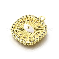 Brass Micro Pave Cubic Zirconia Pendants&nbsp;KK-U072-40B-G