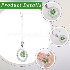1Pc Flower Glass Car Hanging Decoration&nbsp;HJEW-SP0001-11C