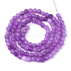 Dyed Natural White Jade Beads Strands&nbsp;G-T139-4mm-60-10