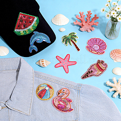 8Pcs 8 Styles Polyester Computerized Embroidery Patches&nbsp;PATC-PH0001-99