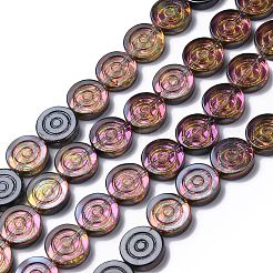 電気メッキ透明ガラスビーズ連売り  ボルテックスでフラットラウンド  ミックスカラー  16x4.8mm  穴：1.2mm  約40個/連  25.20インチ（64cm）&nbsp;EGLA-L044-K