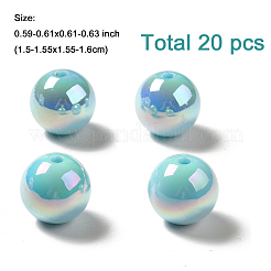 20Pcs UV Plating Rainbow Iridescent Acrylic Beads&nbsp;PACR-FP0001-06