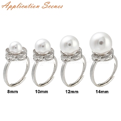 Flower Brass Micro Pave Cubic Zirconia Adjustable Ring Settings&nbsp;KK-K297-13P