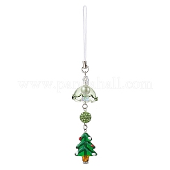 Christmas Handmade Lampwork & Polymer Clay Rhinestone Pendant Decoratins&nbsp;HJEW-TA00364