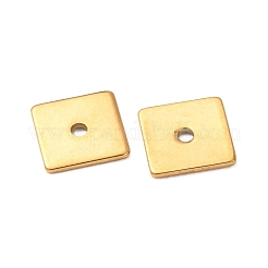 304ステンレス鋼製幾何学模様スペーサービーズ  ゴールドカラー  正方形  8x8x0.8mm  穴：1.4mm&nbsp;STAS-F362-04B-G03