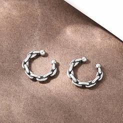 316ステンレススチールフープノーズリング  アンティークシルバー  オーバル  12x13x2.5mm&nbsp;AJEW-C044-05C-AS