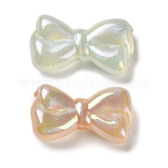 蝶結び UVメッキ 光る虹色 虹色アクリルビーズ  キラキラビーズ  暗闇で光る  ミックスカラー  29x16x8mm  穴：2.5mm&nbsp;LACR-R001-03A