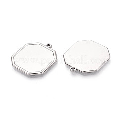 304 Stainless Steel Pendant Cabochon Settings&nbsp;STAS-N108-72P
