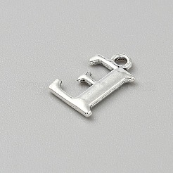 合金ペンダント  大文字の平易な英語の文字  プラチナ  文字e  15.5x9.5x1.5mm  穴：1.8mm&nbsp;FIND-TAC0038-01AS-05