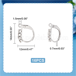 16Pcs 304 Stainless Steel Leverback Earring Findings&nbsp;STAS-UN0041-59