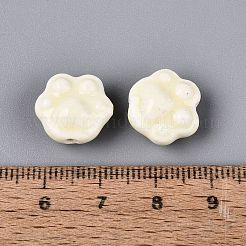手作りの陶器ビーズ  光沢釉の磁器  爪  ライトゴールデンロッドイエロー  12.5~13.5x14~15x8~9mm  穴：1.6~2mm&nbsp;PORC-N012-08C
