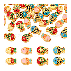 40Pcs 4 Styles Zinc Alloy Enamel Beads&nbsp;ENAM-PH0003-25