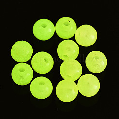 蓄光アクリルビーズ  暗闇で光る  ラウンド  ミスティローズ  6mm  穴：1.6mm  約4600個/500g&nbsp;MACR-N008-25D-6MM