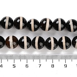 Natural Tibetan Striped Pattern dZi Agate Beads Strands&nbsp;G-B084-A04-01