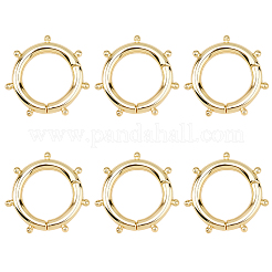 6Pcs Brass Spring Gate Rings&nbsp;KK-SC0007-74