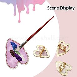 3色調節可能な樹脂パレットリング3個  合金フィンガーリング付き  ネイルアートツール  アクリルUVジェルポリッシュファンデーションミキシング用  ハート  ミックスカラー  4~5mm  usサイズ7 3/4(17.9mm)  1pc /カラー&nbsp;RJEW-CA0001-05