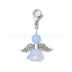 Angel Natural & Dyed Malaysia Jade Pendant Decoration&nbsp;HJEW-JM02763-05
