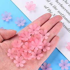 透明なアクリルビーズ  艶消し  花  ショッキングピンク  20.5x18.5x6.5mm  穴：2mm  約342個/200g&nbsp;X1-MACR-S373-107-D05