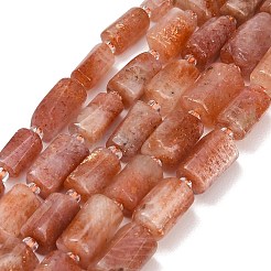 天然石サンストーンビーズ連売り  ファセット列  シードビーズで  コラム  10~14x6.5~9x5.5~8.5mm  穴：0.9mm  約28~30個/連  15.55''（39.5センチメートル）&nbsp;GG-CBAC61B-D01-01