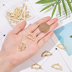 合金リンクコネクター  半円  ミックスカラー  16.5x27.5x3~3.5mm  穴：1~1.2mm  2色  10個/カラー  20個/箱&nbsp;PALLOY-CA0001-57