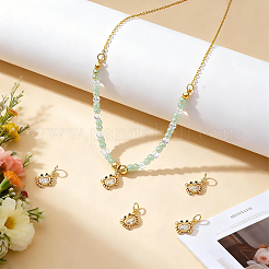 10Pcs Brass Micro Pave Clear Cubic Zirconia Pendants&nbsp;ZIRC-BC0001-36