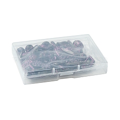 9スタイルの不透明なアクリルビーズ  花  ブラック  9~18x10.5~16.5x3.5~14.5mm  穴：1.5~2mm&nbsp;OACR-FS0001-51