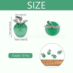 10Pcs Apple Gemstone Charm Pendant Crystal Quartz Healing Natural Stone Pendants Pink Silver Buckle for Jewelry Necklace Earring Making Crafts&nbsp;JX525B