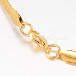 304ステンレスネックレス  カニカン付き  ゴールドカラー  14.1cm（5-1/2インチ）&nbsp;X-NJEW-D274-02G