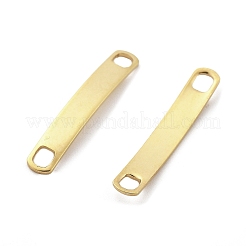 201 ステンレス鋼リンク/コネクター  カーブ四角形  空白タグのスタンプ  18KGP本金メッキ  25x4x0.8mm  穴：3x2.5mm&nbsp;STAS-S158-10A-G