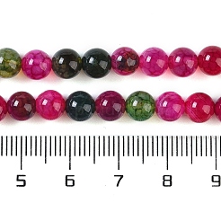 天然石縞瑪瑙/バンデットアゲートビーズ連売り  染め  ラウンド  サクランボ色  6mm  穴：0.8mm  約32個/連  7.60''（19.3センチメートル）&nbsp;G-Z060-A01-A17