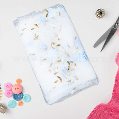 3dフラワーミルクファイバー刺繍生地  服装アクセサリー  ライトスカイブルー  1300x2mm  1ヤード/個&nbsp;AJEW-WH20006-241A
