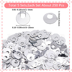 5Sets Iridescent PVC Paillette/Sequin Links&nbsp;PVC-SC0001-16E