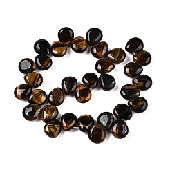 天然石タイガーアイビーズ連売り  ティアドロップ  トップ掘削  12~12.5x10~11x5~5.5mm  穴：1~1.2mm  約33個/連  8.86~10.2''（22.5~25.5センチメートル）&nbsp;G-T138-114
