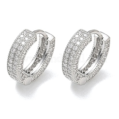 Brass Micro Pave Cubic Zirconia Hoop Earrings for Women&nbsp;EJEW-A167-19P-02