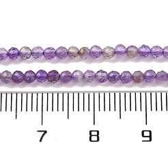 天然石アメジストビーズ連売り  多面カット  ラウンド  2mm  穴：0.5mm  約170個/連  15.55''（39.5センチメートル）&nbsp;G-A235-A03-01