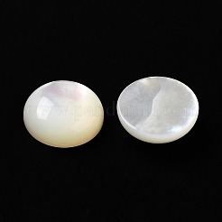 天然石ホワイトシェルカボション  半円/ドーム  ホワイトスモーク  12x4.5mm&nbsp;X-SSHEL-M022-01D