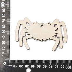 ハロウィーンプリントの木製ビッグペンダント  クモ  58x90x2.5mm  穴：4mm&nbsp;LS-WOOD-I016-01A