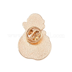 クリスマスエナメルピン  バックパック用合金ラペルピンバック  ライトゴールド  サンタクロース  32.5x23mm&nbsp;JEWB-F041-01A