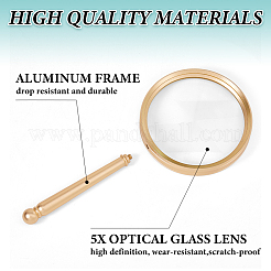 1Pc Aluminum Magnifying Glass&nbsp;AJEW-BC0009-13G