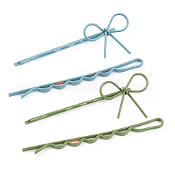 4本塗装鉄髪ボビーピン  蝶結び合金パーツ  ミックスカラー  56x19.5x7mm  63.5x2.5x5mm  2スタイル  2色&nbsp;LS-PHAR-I007-16B