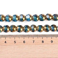 電気メッキガラスビーズセット  フルメッキ  多面カット  ラウンド  空色  7x8mm  穴：1.5mm  約42個/連  12.20''（31センチメートル）&nbsp;EGLA-Q128-04A-FP04