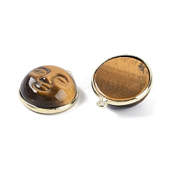 Natural Tiger Eye Smiling Face Pendants&nbsp;G-K372-02G