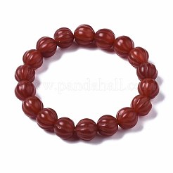 天然カーネリアンビーズのストレッチブレスレット  カボチャ  内径：2-1/4インチ（5.8cm）  8-1/8インチ（20.6cm）  ビーズ：12mm&nbsp;G-Q998-015