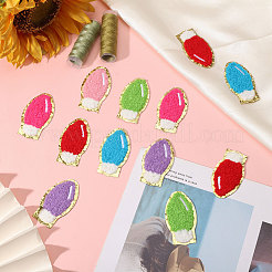 18Pcs 6 Colors Christmas Light Bulbs Polyester Embroidery Sew on Cloth Patches&nbsp;PATC-CA0001-35