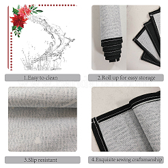 Rectangle with  Flower Pattern Cotton Linen Cloth Table Mat&nbsp;AJEW-WH0196-004