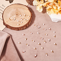 40Pcs 4 Colors Brass ABS Imitation Pearl Pendants&nbsp;KK-TA0001-73