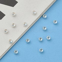 PVD真空メッキ真鍮丸型スペーサービーズ  カドミウムフリー＆鉛フリー  銀色のメッキ  3mm  穴：1mm&nbsp;X-KK-I601-3mm-S-RS